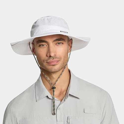 MISSION Cooling UPF Boonie Hat - Unisex Sun Hat for Hiking, Beach & Fishing - White Variant