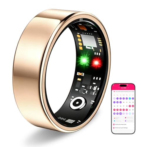 Acmoy Women's Rose Gold Smart Ring Health & Fitness Tracker Size 8