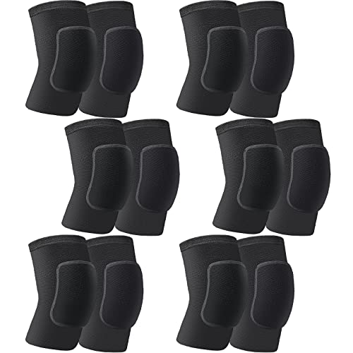 Yunsailing 6 Pairs Volleyball Knee Pads - M Size Black for Women Men Kids
