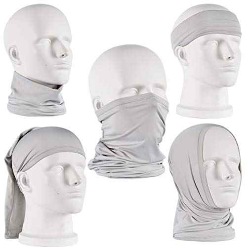 UV Face Cover Neck Gaiter Mask Dust Protection Magic Scarf Wind Bandana Balaclava for Summer Running Fishing 4 PCS