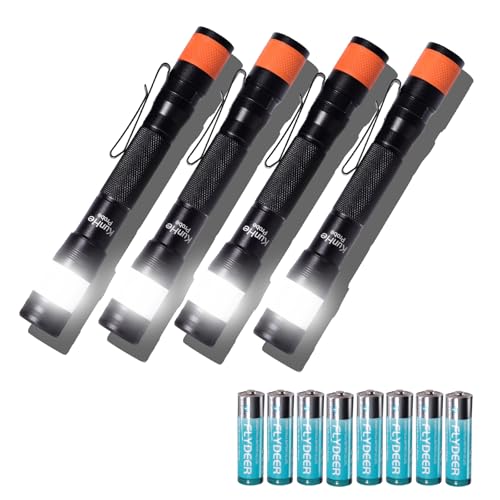KunHe Probe 4 Pack LED 250 Lumens Pen Flashlight High Lumens with AA*8 Alkaline Batteries(Included) and Magnetic Base for Inspection Repair Engineer Gift for Husband Dad