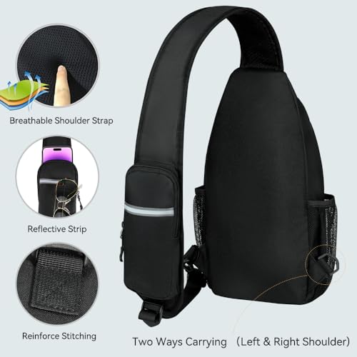 Small Crossbody Sling Backpack for Men Women Travel Hiking Chest Bag