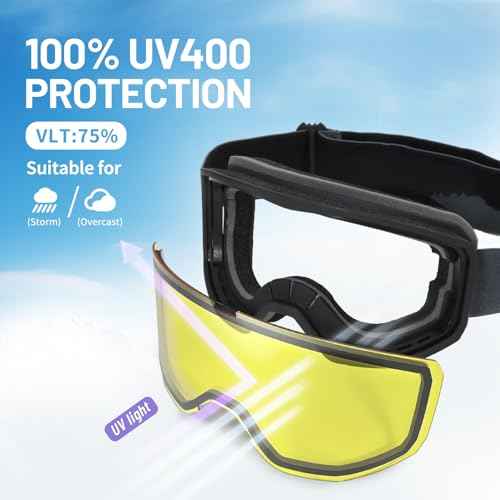 Supertrip Ski Goggles for Women Men, Anti-Fog UV Protection Snow Goggles Snowboard Goggles for Adult Youth