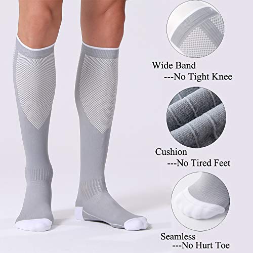 FITRELL 3 Pairs Compression Socks for Women and Men 20-30mmHg-Circulation Support Socks