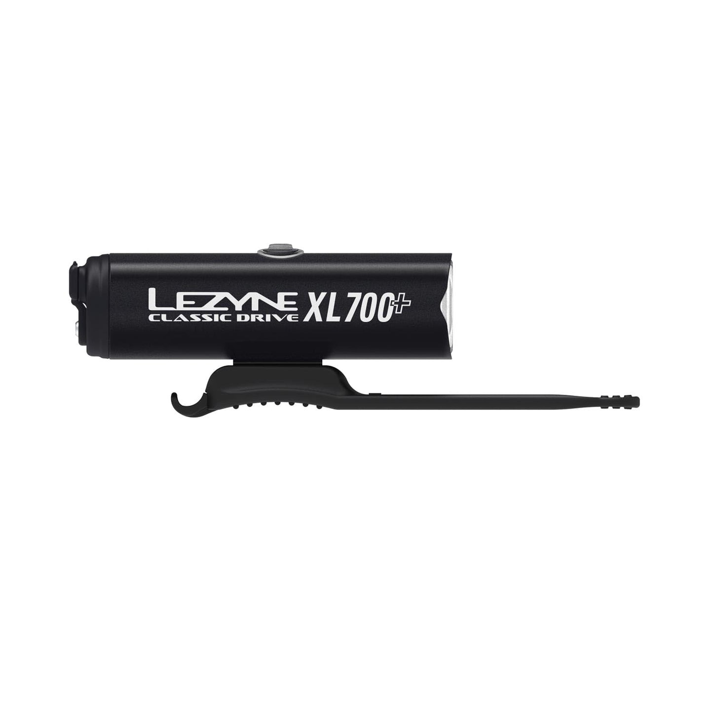 LEZYNE Classic Drive XL 700+ Bicycle USB-C Rechargeable IPX7 White LED Front Light w/Multiple Solid & Flash Modes | Integrated Versatile Strap Mount Compatible with Handlebars, 700 Lumens, Satin Black