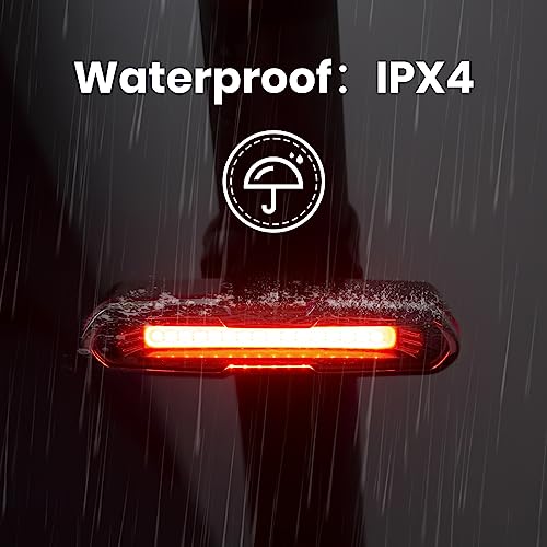 Bike Tail Light USB Rechargeable Waterproof Dual Color with 5 Modes