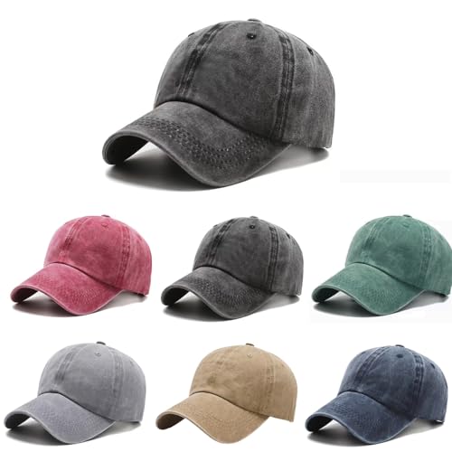 6Pcs Unisex Vintage Washed Baseball Cap Hat Adjustable Cotton Sports Caps for Men Women Outdoor Sports