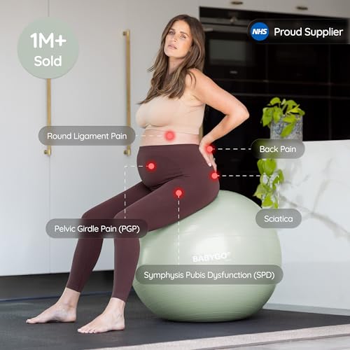 Sage 65cm Babygo Birthing Ball for Pregnancy & Labor with Pregnancy Book