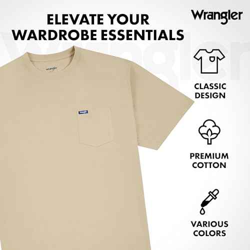 Wrangler Big and Tall T-Shirts for Men - 2 Pack Cotton Tee with Chest Pocket