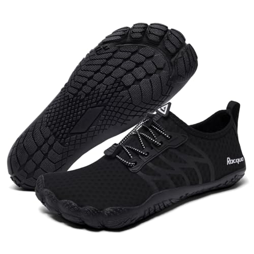 Water Shoes for Men Women Quick-Dry Breathable Beach & Pool Footwear - Black Wz119-Black, Size 10 Women / 9 Men