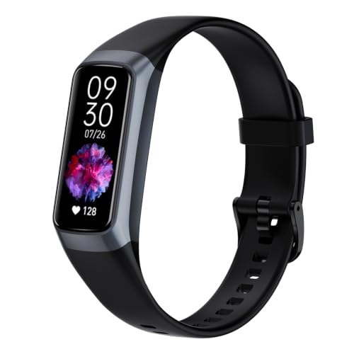 ZKSSGY Dark Black Fitness Tracker with 24/7 Heart Rate Blood Oxygen Sleep Monitor 1.1" AMOLED Touch Screen, IP68 Waterproof, Multiple Sports Modes
