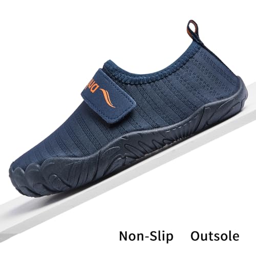 Kids Water Shoes Non-Slip Beach Shoes for Boys and Girls - Navy, Big Kid