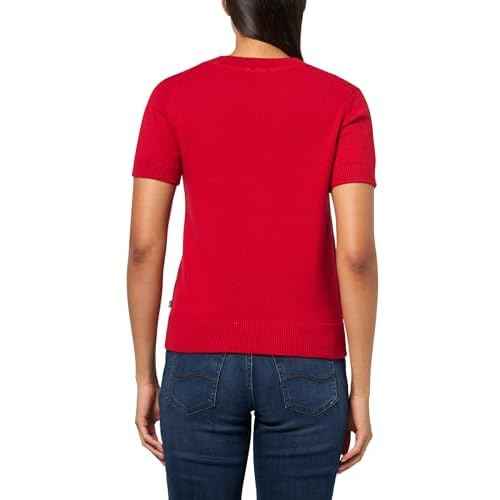 Nautica Womens Short Sleeve Crew Neck Cable Solid Sweater