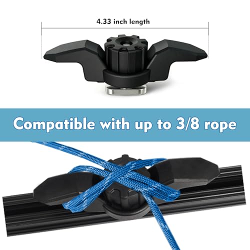 Kayak Anchor Cleat for Track Systems - Black, Light/Medium Duty Polymer Mount