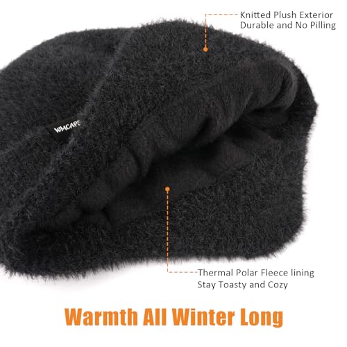 Wmcaps Fleece Lined Beanie with Earflap, Warm Thermal Knit Winter Hats for Men Women£¬Outdoor Stocking Cap