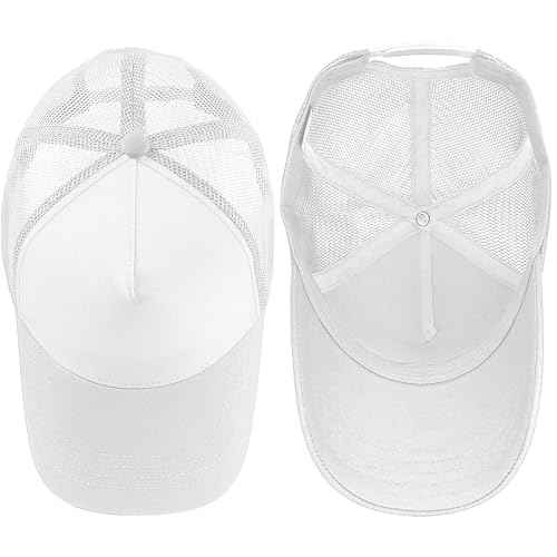 Falari 5-Panel Mesh Baseball Cap, Trucker Hat, Structured Plain Design, Cotton, Adjustable Size