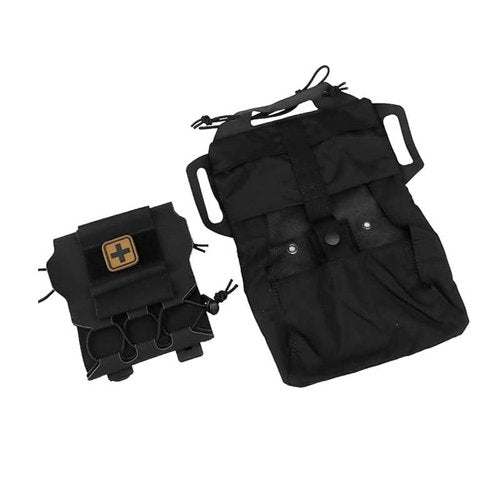 Molle Medical IFAK Pouch First Aid Kit Pack Two-Piece System Medical Roll and Carrier Supply Holder Black