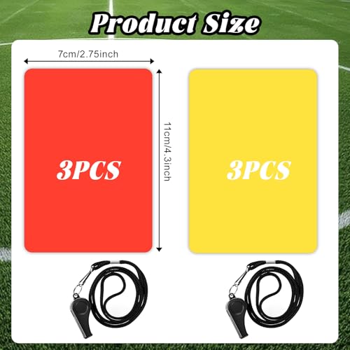 7PCS Soccer Referee Kit with Red & Yellow Cards & Loud Whistle - Match Day Official Tools