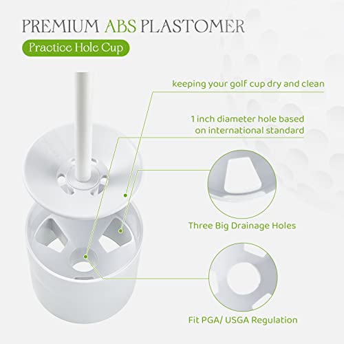4 Inch Golf Putting Cup with Flag - Outdoor Practice Hole Set of 9