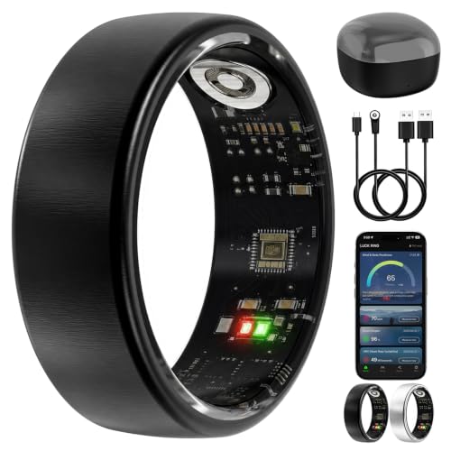 Azomabox Black Smart Ring Size 10 - Wearable Health & Fitness Tracker