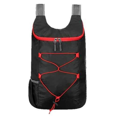 Lightweight and Thin Foldable Backpack, Climbing Bag, Hiking Daypack,15L Waterproof Travel Packable Rucksack (Black)