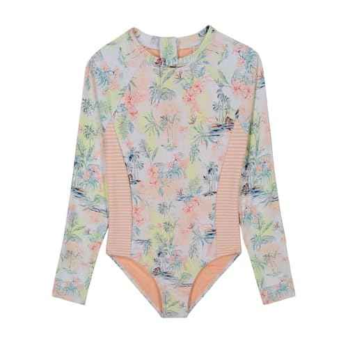 Roxy Girls Long Sleeve One-Piece Rashguard Swimsuit with UPF 50+ Sun Protection, Quick Drying Bathing Suit