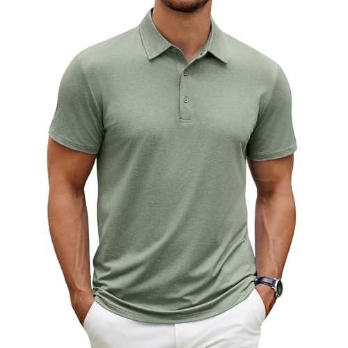 COOFANDY Men's Polo Shirt Golf Quick Dry Performance Short Sleeve Moisture Wicking Athletic Polo Collared Tennis T-Shirt