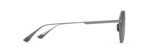 Maui Jim Kaulana AF Round Sunglasses, Shiny Dark Ruthenium/Neutral Grey Polarized, Large