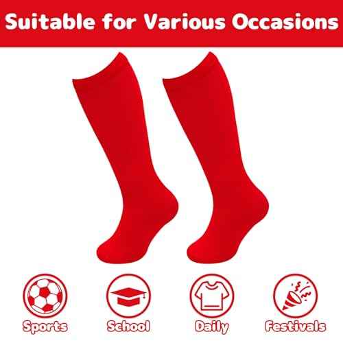 Olreco 1 Pack Toddler Kids Youth Soccer Socks Girls Boys Baseball Socks Youth Knee High Softball Football Accessories Cotton