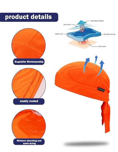 Neon Do Rags Cycling Caps Helmet Liner Skull Cap for Men & Women - Doo Rag Set