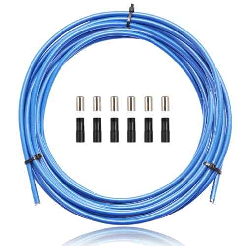 Universal Brake Cable Housing,5mm 3Meters,Lined Bicycle/Bike Brake Cable Housing,Bicycle Brake Cable Gear Wires,DIY Replacement Accessory Kit for Mountain/Road Bicycles with End Caps & Ferrules,Blue