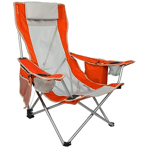 Fiji Sunset Orange Kijaro Beach Sling Chair with Cooler & Detachable Pillow