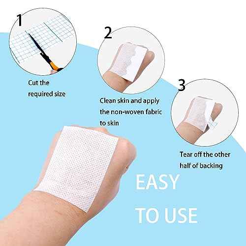 2 Rolls Non-Woven Cover Roll Stretch Tape 10.9 Yard Non-Woven Adhesive Bandages Breathable Bandage Tape(1.96 Inch, 3.14 Inch)