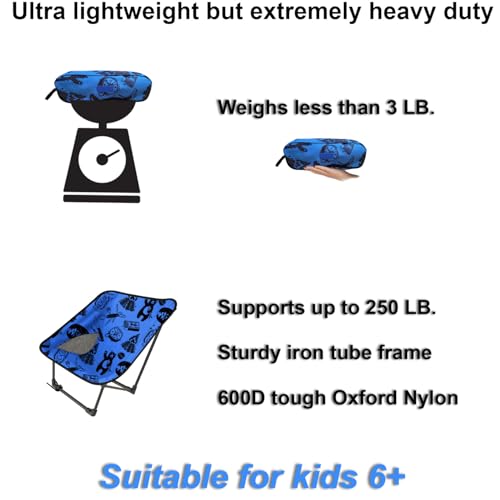 Youth and Kids Camping Chair | Ultra Lightweight, Foldable and Heavy Duty | Ideal Indoor/Outdoor Kid Chair for Camping, Beach, Sports and Lawn