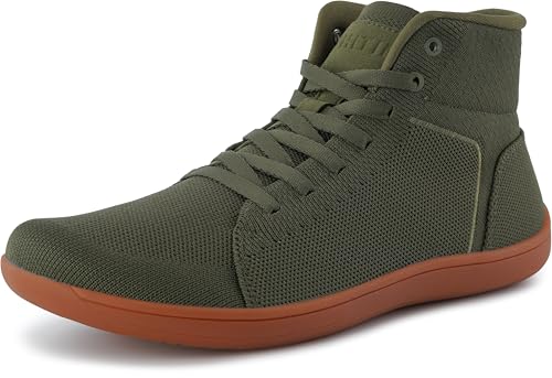 Men's Wide Toe Box High Top Barefoot Shoes - WHITIN W824