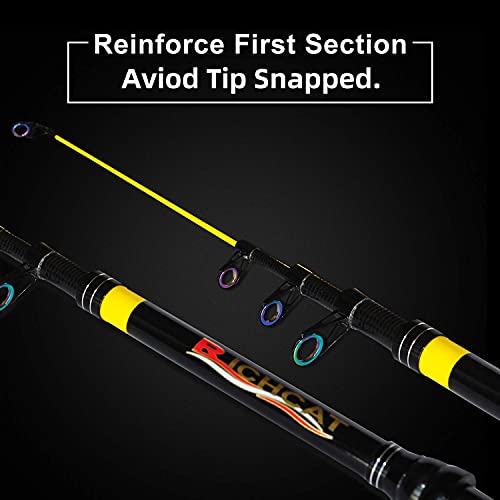 Y6.9ft Telescopic Fishing Rod and Reel Combo - Medium Heavy Saltwater Freshwater Kit with 22lb Line