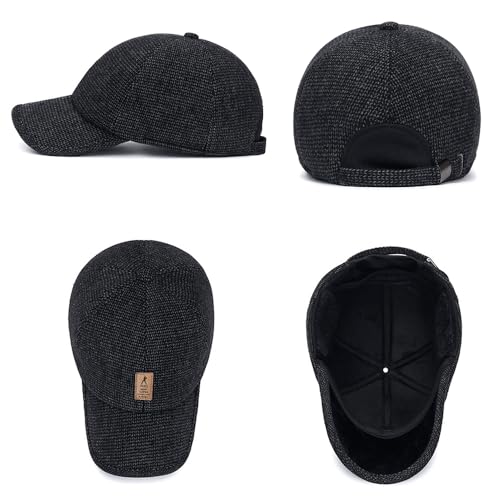 Men's Winter Outdoor Golf Hat Black Cotton - Sport Baseball Dad Cap