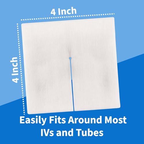 Sterile 6-Ply Split Drain Gauze Pads - 4x4 Inches, 100 Pack - Latex-Free, Conforming for Wound Care and IV Lines - Variation of 100