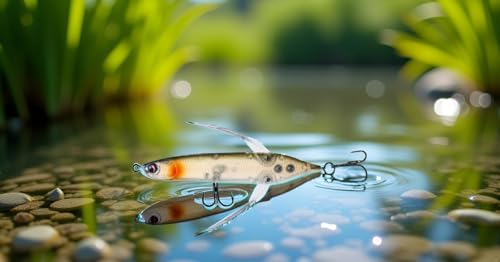 SAFETAO Topwater Crawler Lure for Freshwater Fishing - Red Head & Silver Body