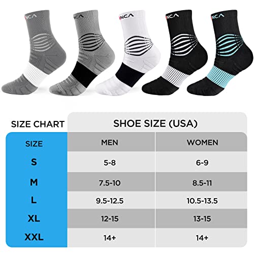 Neenca Compression Socks for Men & Women 20-30 mmHg Large Black & White 2 Pairs
