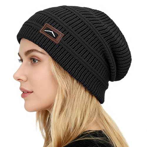 ZOORON Slouchy Beanies Hats for Men Women Cable Knit Winter Hats Chunky Beanie Skull Warm Cap
