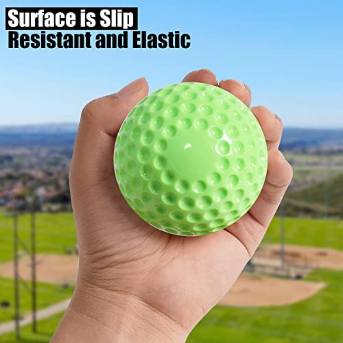 Yellow Dimpled Baseballs 12 Pack 9-Inch Practice Balls for Hitting & Fielding