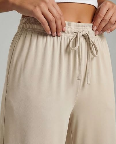 Women's Gaucho Wide Leg Capris Set of 3 - High Waist Loose Crop Pants with Pockets, Large