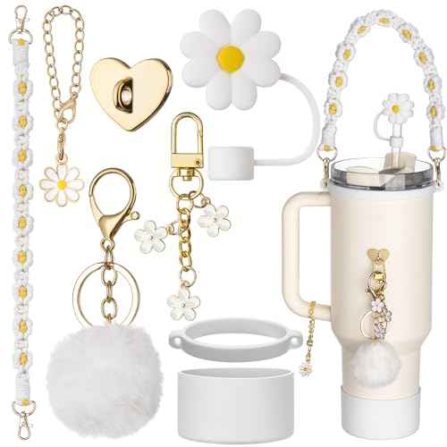 Stanley Cup Accessories With Handle Strap - Including Straw Topper, Boot, Keychain Charms for Stanley 30oz 40oz Tumbler