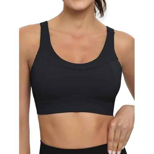 RUNNING GIRL High Impact Sports Bras for Women,Racerback Running Bra Workout Crop Tank Tops Longline Sports Bra Push up