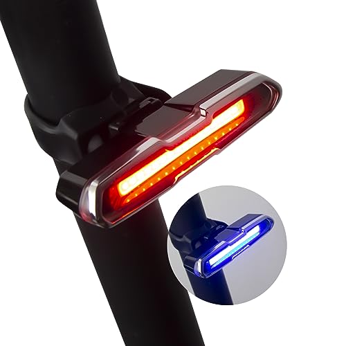 Bike Tail Light USB Rechargeable Waterproof Dual Color with 5 Modes