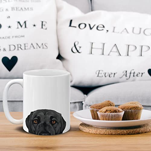 Black Labrador Retriever Dog Ceramic Coffee Mug 11 OZ - Mugbrew