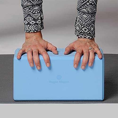 Blue Large Foam Yoga Block - Extra Large Support Beveled Edges for Taller or Less Flexible Yogis