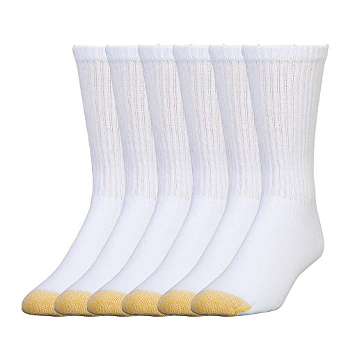 GOLDTOE Men's 656S Cotton Crew Athletic Socks, Multipairs