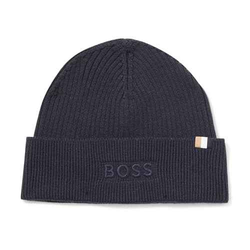 BOSS Men's Magico Ribbed Mixed Material Beanie